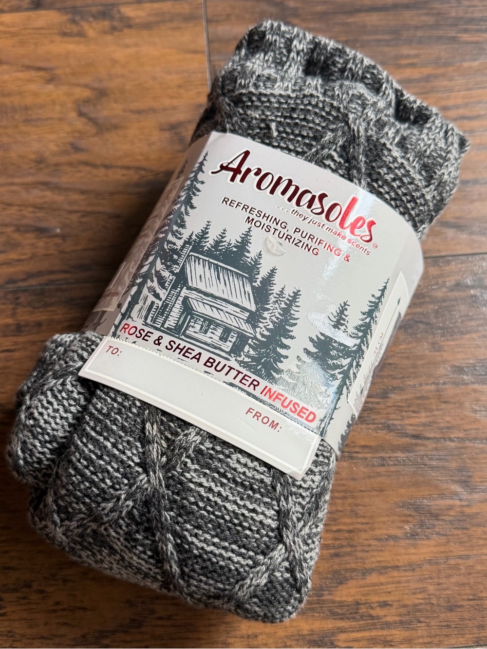 Men's Gray Cable Knit Infused Socks WINTER SOCKS